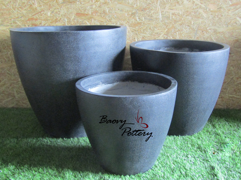 Black Terrazzo Tared Pots