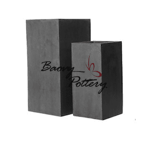 Rectangular Column Fiberstone Pots Set of 2