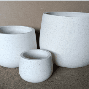 White Terrazzo Cement Planters